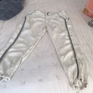 Anthropologie Cream Aztec Joggers